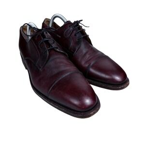 Moreschi Derby Shoes Mens 11 Burgundy Leather Cap Toe Lace Up Made in Italy